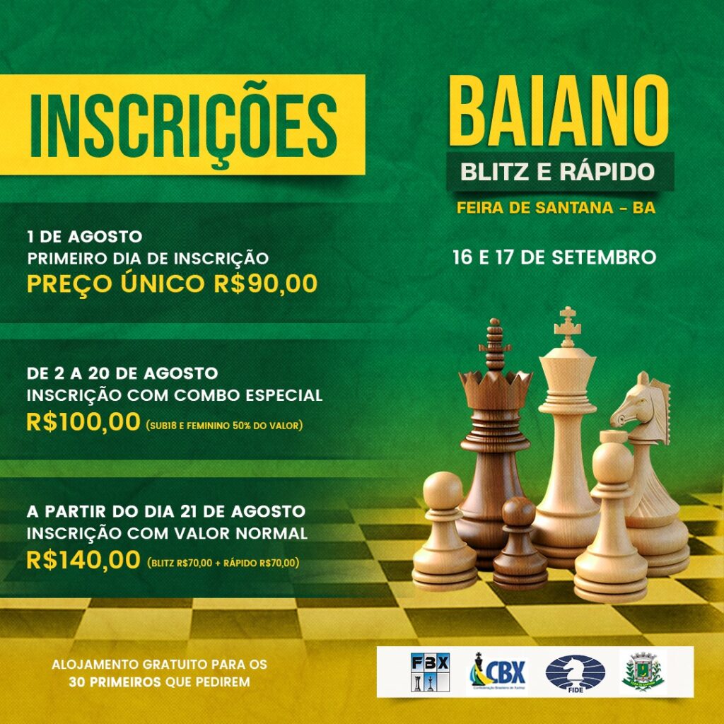 BAIANO BLITZ E RÁPIDO - FBX - Federação Bahiana de Xadrez (Federação Baiana  de Xadrez)